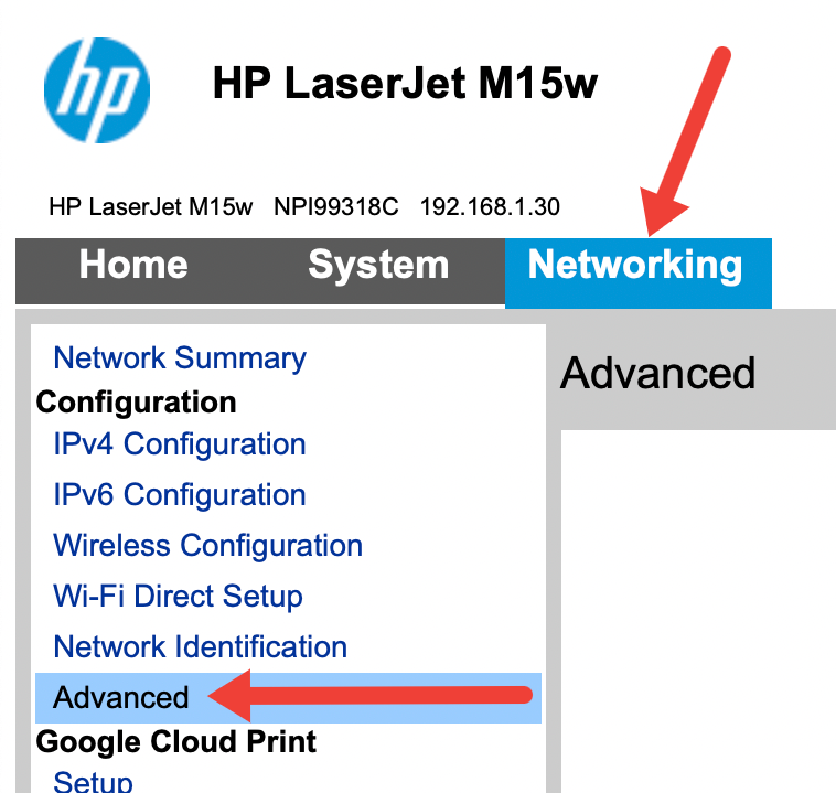 Fixing AirPrint on the LaserJet M15w